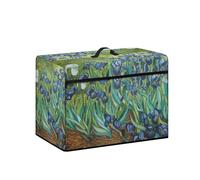 Nopersonality Housse de machine à coudre imperméable et résistante aux taches pour décoration d'intérieur avec poches de rangement essentielles, simple pour le rangement, Van Gogh Iris, Organiseur de