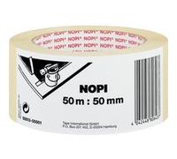 NOPI Ruban Adhésif de Masquage pour Travaux de Peinture - Légèrement Crêpé - Masse Adhésive en Caoutchouc - 1 Rouleau de 50 mm x 50 m