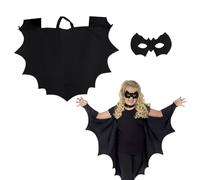 NOPKESV 1 ensemble Déguisement Halloween Chauve-Souris Enfant, chauve souris déguisement, costume halloween enfant, Cape de vampire, masque et pince à cheveux, pour 3-13 ans filles et garçons (S)