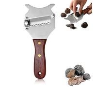 NOPKESV 1 pièce Coupe Truffe,Trancheur Professionnel,Coupe-Fromage,Rape,Rasoir Réglable avec Poignée en Bois pour Légumes,Ail,Champignons,Couteau à Champignon,Râpe à Fromage (Edelstahl)