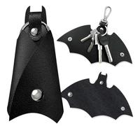 NOPKESV 1 pièce Organisateur de Clés jusqu'à 14 Batman en Cuir Synthétique Portefeuille Chauve-souris de Voiture Clef Cuir Porte Clé Original pour Tous les Types de Clés