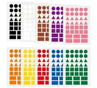 NOPKESV 160 pièces Gommettes Formes Géométriques,Autocollantes (Cercle,Triangle,Carré,Rectangle) pour Calendriers Scolaires,Bureau Carte Artisanat Art,Enfants 3 Ans (5 couleurs)