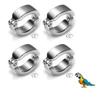 NOPKESV 4 pièces Anneaux de Pied d'oiseau robust hart stark nicht leicht zu rosten Papageien Vogel-Knöchelring drehbarer Klemmring (#15)