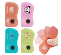 NOPKESV 4 pièces Gomme Rétractable Protégée et Efficace Système Rotatif Hyper Pratique Crayon Magique Motifs d'animaux mignons