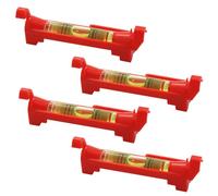 NOPKESV 4 Pièces Niveau à Corde Professionnel,Mini Niveau à Bulle,Petit Cordeau Traceur,Kit de Niveaux Précis et Faciles à Utiliser,Parfait pour la Maçonnerie et la Plomberie,Niveau Bulle (Rouge)