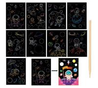 NOPKESV 9 ensembles de livres à gratter, cadeaux d'art et d'artisanat, carte, dessin, kit de message personnalisable, papier à gratter pour Noël, anniversaire, fête (dégradé coloré)