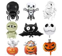 NOPKESV Ballons Géants Halloween, 9 Pièces, Ballons en Aluminium XXL pour Hélium ou Air, Déco Halloween, Decoration Interieur (XXL)