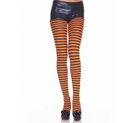 NOPKESV Collant Femme Halloween 1 Paire | Rayures Orange et Noir, Tissu Extensible & Confort Optimisé pour Tenues Cosplay et Fêtes de Thème