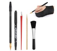 NOPKESV Ensemble d'Art De Stylo à Gratter, 5 pièces, Stylet Grattoirs à Double Pointe, Stylo en à Gratter, Brosses Noir, Sac de Rangement, Art Dessin a Gratter, Stylo Dessin