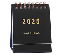 NOPKESV Mini Calendrier de Bureau 2025,Petit Calendrier Familial allant de 2025.01-2026.06,Mensuel de Poche,Compact pour l'École,le Bureau et la Maison,2026 2025 (Noir)