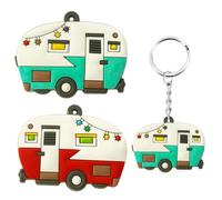 NOPKESV Porte-clés de Caravane - Accessoires RV de Camping pour Voiture - Cadeau de Voyage pour Amoureux (4,5 x 3 cm) (Mélange de Couleurs)