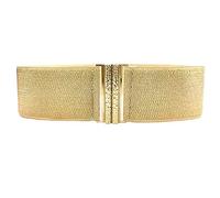 NOPOXA Ceinture de taille en corset large dorée pour femme, ceinture en corset décorative, cincher de taille élastique, ceinture waspie scintillante pour femme