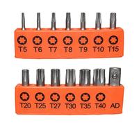 NOPOXA Lot d'embouts de tournevis multifonctions 25 mm T5-T6-T7-T8-T9-T10-T15-T20-T25-T27-T30-T35-T40