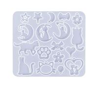 NOPOXA Moule en silicone en forme de chat pour fabrication de bijoux en résine époxy