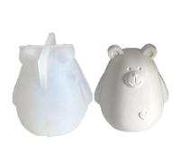 NOPOXA Moule en silicone en forme d'ours en cristal - Figurines d'ours réalistes - Moules en résine époxy pour fabrication artisanale