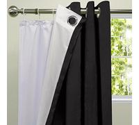 Nopton Textile Doublure occultante pour rideaux à œillets - Isolation thermique - 3 couches - Comprend 24 crochets - 167,6 x 228,6 cm