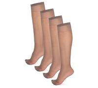 NOQ Box4 Chaussettes fines transparentes mates pour femmes et filles Longueur genou Chaussettes élégantes pour femme Confortables Épaisseur 15 deniers Idéal pour talons hauts BOX4, Lyon, Taille unique