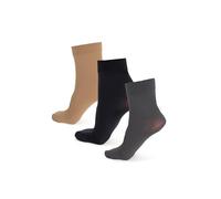 NOQ Chaussettes Femme Au-dessus de la Cheville Couleur Unie 40 DEN Opaque Microfibre Mat Classique avec Taille Unique Casual Bureau Mira, mélange de couleurs, lot de 3