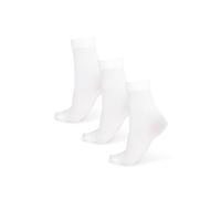 NOQ Chaussettes Femme Au-dessus de la Cheville Couleur Unie 40 DEN Opaque Microfibre Mat Classique avec Taille Unique Casual Bureau Mira, couleur blanche, lot de 3