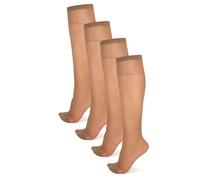 NOQ Chaussettes fines transparentes mates pour femmes et filles - Style élégant - Confortables - Épaisseur idéale pour talons hauts - BOX4, Safari, Taille Unique