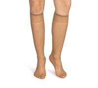 NOQ Chaussettes montantes unies 15 deniers style décontracté sans pression semi-mat transparent avec haut confort deux paires Taille unique, doré, taille unique