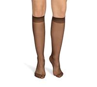 NOQ Chaussettes montantes unies 15 deniers style décontracté sans pression semi-mat transparent avec haut confort deux paires Taille unique, Bronze., taille unique