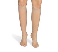 NOQ Chaussettes montantes unies 15 deniers style décontracté sans pression semi-mat transparent avec haut confort deux paires Taille unique, York, taille unique