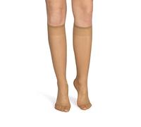 NOQ Chaussettes montantes unies 15 deniers style décontracté sans pression semi-mat transparent avec haut confort deux paires Taille unique, Visière., taille unique