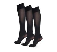 NOQ Chaussettes pour femme - Couleur unie - 40 deniers - Microfibre opaque mat - Classique - Taille unique - Chaussettes Marta, Nero Lot de 4