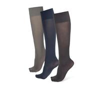NOQ Chaussettes pour femme - Couleur unie - 40 deniers - Microfibre opaque mat - Classique - Taille unique - Chaussettes Marta, Multicolore Lot de 3