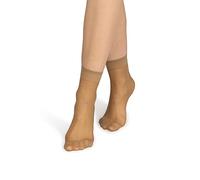 NOQ Chaussettes pour femmes au-dessus de la cheville uni 15 DEN transparent mat sans pression avec haut confortable taille unique deux paires décontracté bureau dames longueur d'équipage, Miele