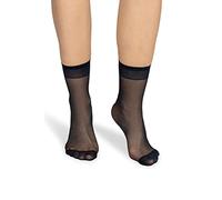 NOQ Chaussettes pour femmes au-dessus de la cheville uni 15 DEN transparent mat sans pression avec haut confortable taille unique deux paires décontracté bureau dames longueur d'équipage, Denim