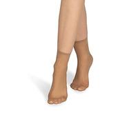 NOQ Chaussettes pour femmes au-dessus de la cheville uni 15 DEN transparent mat sans pression avec haut confortable taille unique deux paires décontracté bureau dames longueur d'équipage, Golden