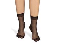 NOQ Chaussettes pour femmes au-dessus de la cheville uni 15 DEN transparent mat sans pression avec haut confortable taille unique deux paires décontracté bureau dames longueur d'équipage, Fumo