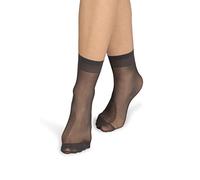 NOQ Chaussettes pour femmes au-dessus de la cheville uni 15 DEN transparent mat sans pression avec haut confortable taille unique deux paires décontracté bureau dames longueur d'équipage, Graphite