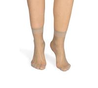 NOQ Chaussettes pour femmes au-dessus de la cheville uni 15 DEN transparent mat sans pression avec haut confortable taille unique deux paires décontracté bureau dames longueur d'équipage, Daino