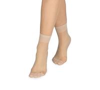 NOQ Chaussettes pour femmes au-dessus de la cheville uni 15 DEN transparent mat sans pression avec haut confortable taille unique deux paires décontracté bureau dames longueur d'équipage, Satin