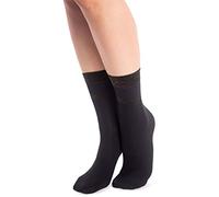NOQ Chaussettes tendance à motifs pour femme - Bas fantaisie - Taille unique, Beatrice Nero/Gold, Taille unique