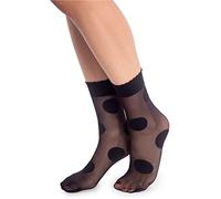 NOQ Chaussettes tendance à motifs pour femme - Bas fantaisie - Taille unique, Blob Nero/Nero, Taille unique