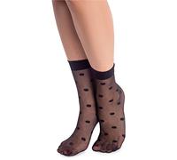 NOQ Chaussettes tendance à motifs pour femme - Bas fantaisie - Taille unique, Dots Nero, Taille unique