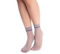 NOQ Chaussettes tendance à motifs pour femme - Bas fantaisie - Taille unique, Lux Grigio/Graphite, Taille unique