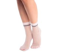 NOQ Chaussettes tendance à motifs pour femme - Bas fantaisie - Taille unique, Lux Ivoire/Graphite, Taille unique