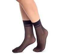 NOQ Chaussettes tendance à motifs pour femme - Bas fantaisie - Taille unique, Lux Nero/Graphite, Taille unique