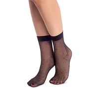 NOQ Chaussettes tendance à motifs pour femme - Bas fantaisie - Taille unique, Whisper Nero, Taille unique