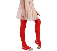 NOQ Collants en microfibre pour enfants filles 60 DEN doux chauds et confortables opaques pour tout-petits collants décontractés célébrations école de ballet une paire Mary, Rosso 128-134