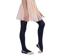 NOQ Collants en microfibre pour enfants filles 60 DEN doux chauds et confortables opaques pour tout-petits collants décontractés célébrations école de ballet une paire Mary, Cosmo Blue 116-122