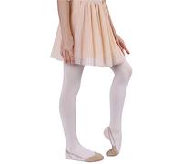 NOQ Collants en microfibre pour enfants filles 60 DEN doux chauds et confortables opaques pour tout-petits collants décontractés célébrations école de ballet une paire Mary, Perle 122-128