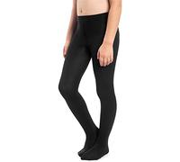 NOQ Collants épais Corina unis pour filles 120 DEN, leggings chauds avec pieds pour la classe de ballet et de danse pour enfants, collants opaques pour la garderie, Noir Marine Blanc Rose, noir, 9-10