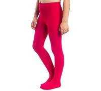 NOQ Collants épais pour fille Corina Plain 120 DEN Leggings aux pieds chauds Chambre d'enfant Ballet Classe de danse Opaque Noir Marine Blanc Rose, NOQ Rose, 116-122