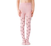 NOQ Collants fins pour enfant avec joli imprimé pour fille Motif 40 deniers Cérémonie de danse décontractée, Figo Cotton Candy, 122 cm-128 cm